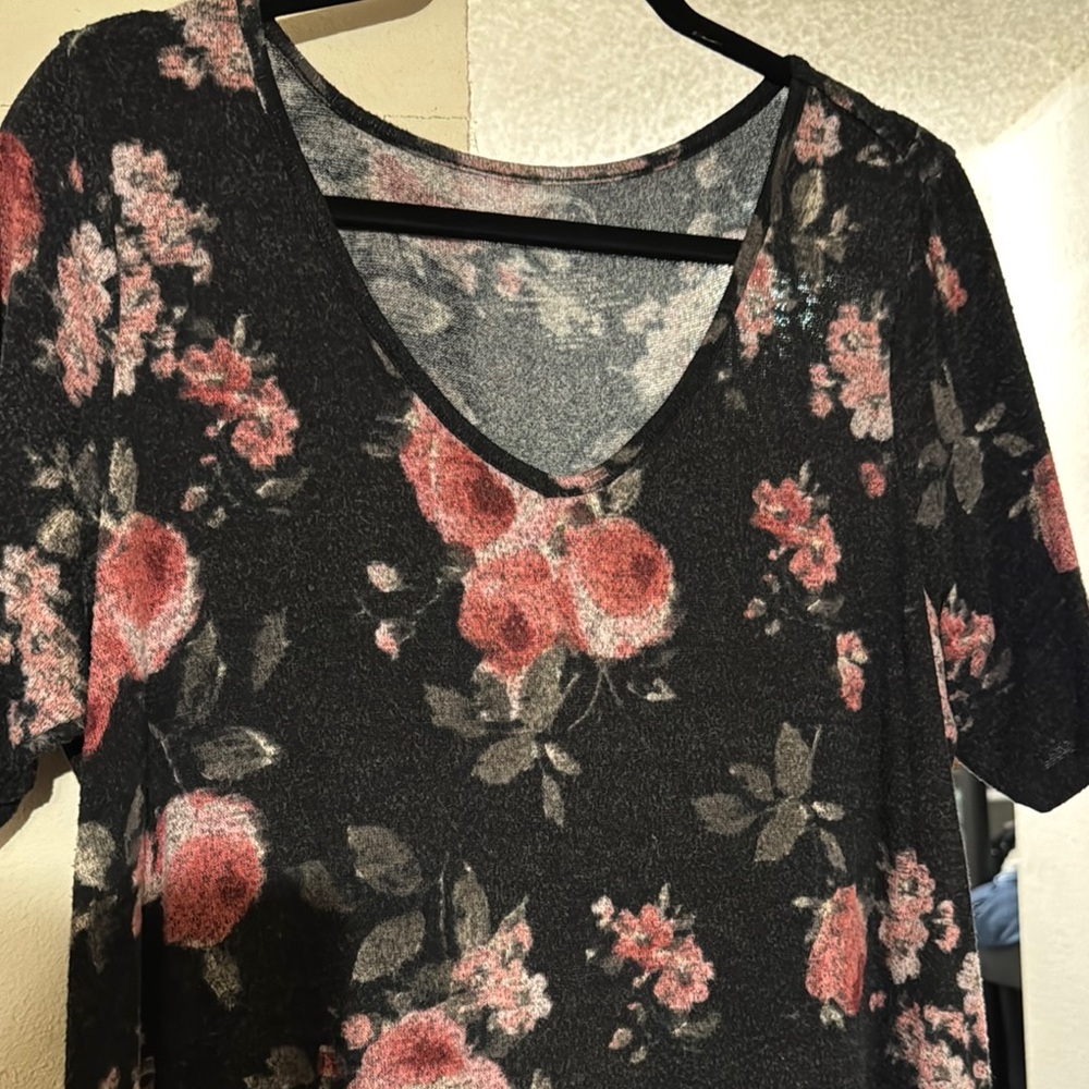 Maurices Pink Fitted Blouse with Short Sleeves